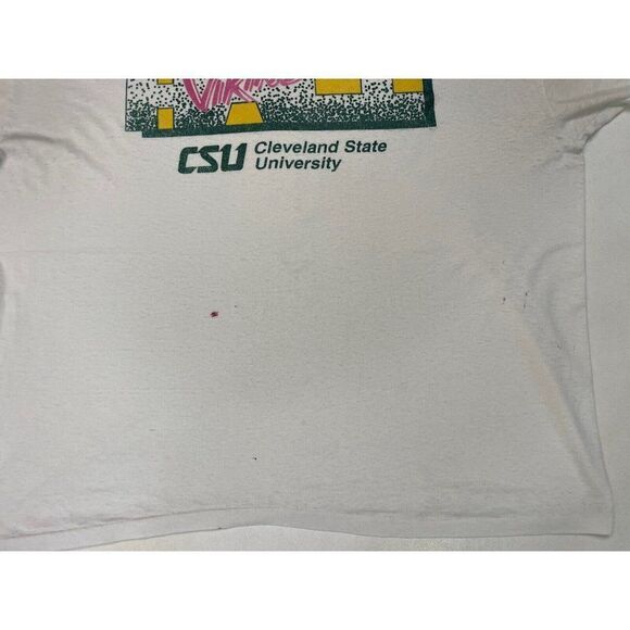 VINTAGE Cleveland State University Viking T-shirt Men XL 90s Single Stitch - Picture 3 of 11
